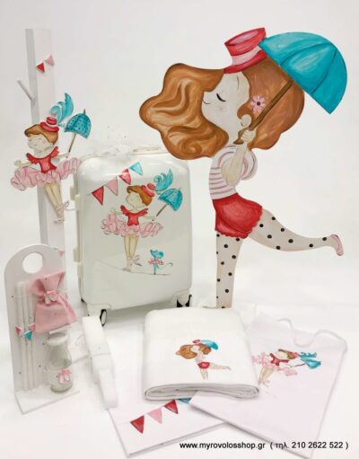 Set Βάπτισης Κοριτσιού θέμα LITTLE ACROBATS SET-K286