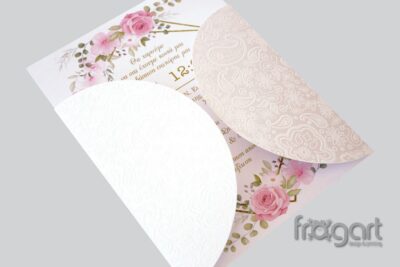 Προσκλητήριο Βάπτισης Flowers Δαντέλα B260