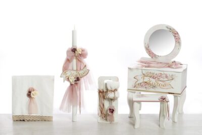 Σετ βάπτισης ΣΚΒ-2414 λουλούδια και όνομα4