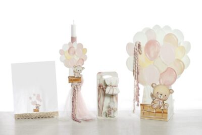 Σετ βάπτισης ΣΚΒ-2417 αρκουδάκι μπαλόνια